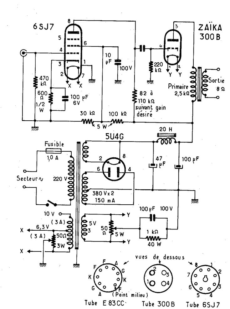 tube amplifier schematic diagram